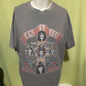 Guns N' Roses 2021 Appetite for Destruction Axl Rose Slash Men's Gray Shirt XL